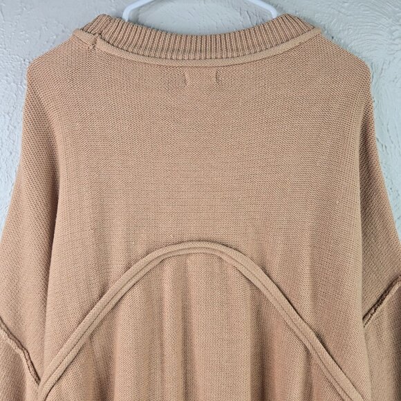 POL Slouchy Sweater Sz S Tan Cotton Knit Relaxed Oversized Boho Grunge Pull Over - Picture 8 of 13